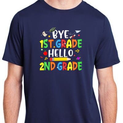 Graduation Bye 1st Grade Hello 2nd Grade Back to School Adult ChromaSoft Performance T-Shirt