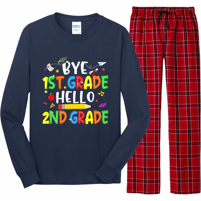 Graduation Bye 1st Grade Hello 2nd Grade Back to School Long Sleeve Pajama Set