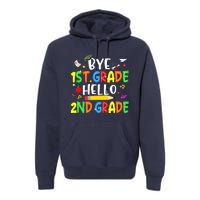 Graduation Bye 1st Grade Hello 2nd Grade Back to School Premium Hoodie