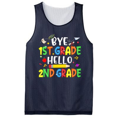 Graduation Bye 1st Grade Hello 2nd Grade Back to School Mesh Reversible Basketball Jersey Tank