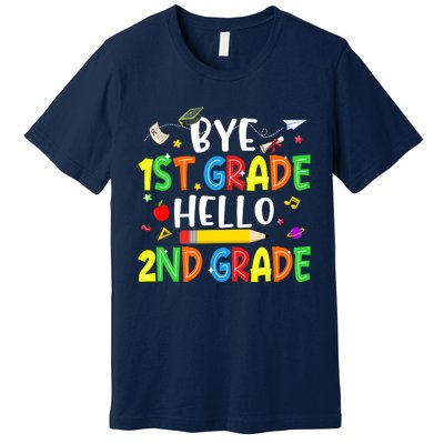 Graduation Bye 1st Grade Hello 2nd Grade Back to School Premium T-Shirt