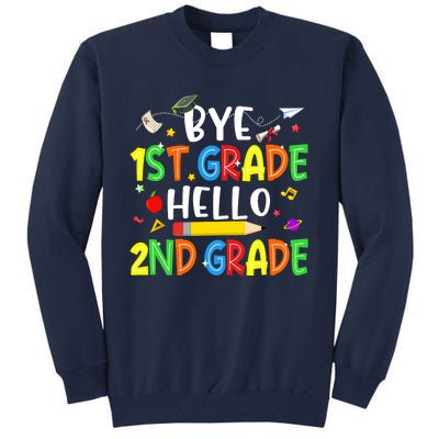 Graduation Bye 1st Grade Hello 2nd Grade Back to School Tall Sweatshirt