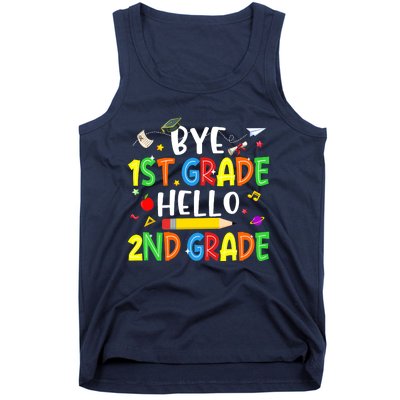 Graduation Bye 1st Grade Hello 2nd Grade Back to School Tank Top