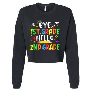 Graduation Bye 1st Grade Hello 2nd Grade Back to School Cropped Pullover Crew