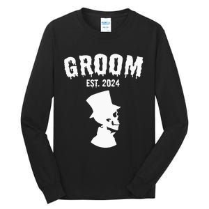 Groom Bride 2024 Skeleton Couples Matching Wedding Halloween Tall Long Sleeve T-Shirt