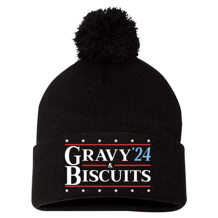 Gravy & Biscuits 24 Funny Presidential Election 2024 Parody Pom Pom 12in Knit Beanie