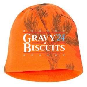 Gravy & Biscuits 24 Funny Presidential Election 2024 Parody Kati - Camo Knit Beanie