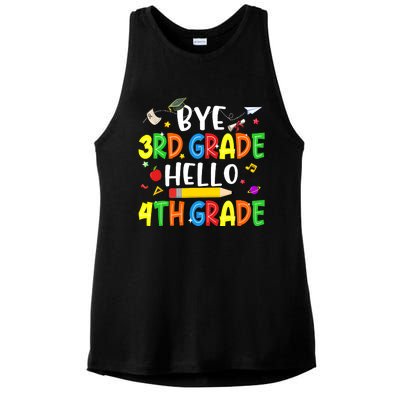 Graduation Bye 3rd Grade Hello 4th Grade Back to School Ladies PosiCharge Tri-Blend Wicking Tank