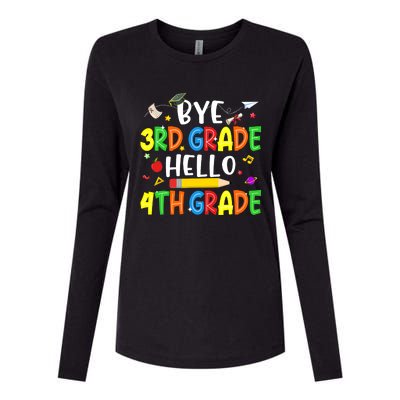 Graduation Bye 3rd Grade Hello 4th Grade Back to School Womens Cotton Relaxed Long Sleeve T-Shirt