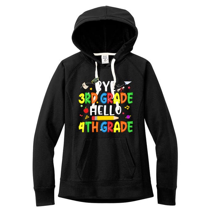 Graduation Bye 3rd Grade Hello 4th Grade Back to School Women's Fleece Hoodie