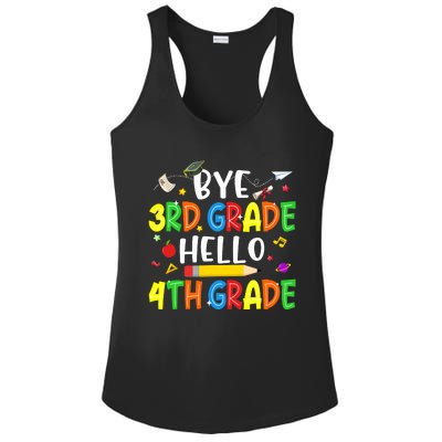 Graduation Bye 3rd Grade Hello 4th Grade Back to School Ladies PosiCharge Competitor Racerback Tank