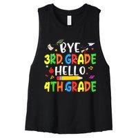 Graduation Bye 3rd Grade Hello 4th Grade Back to School Women's Racerback Cropped Tank