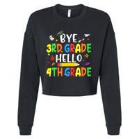 Graduation Bye 3rd Grade Hello 4th Grade Back to School Cropped Pullover Crew