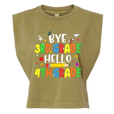 Graduation Bye 3rd Grade Hello 4th Grade Back to School Garment-Dyed Women's Muscle Tee