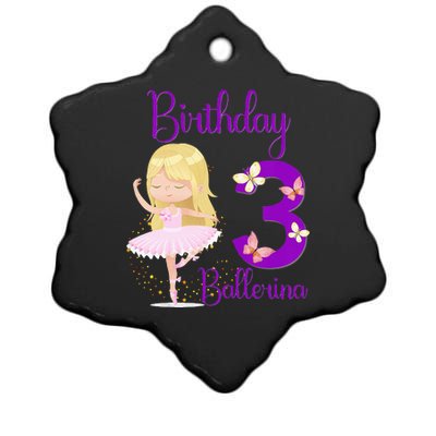 Girl Ballerina 3rd Birthday Party Theme 3 Years Old Ballet Dancer Ceramic Star Ornament