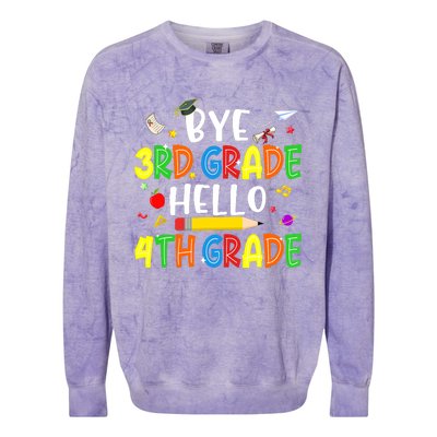 Graduation Bye 3rd Grade Hello 4th Grade Back to School Colorblast Crewneck Sweatshirt