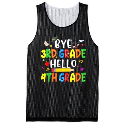 Graduation Bye 3rd Grade Hello 4th Grade Back to School Mesh Reversible Basketball Jersey Tank