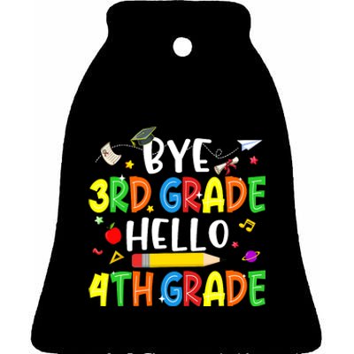 Graduation Bye 3rd Grade Hello 4th Grade Back to School Ceramic Bell Ornament