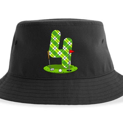 Golf Birthday 4th Birthday Party Golfer Sustainable Bucket Hat