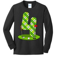 Golf Birthday 4th Birthday Party Golfer Kids Long Sleeve Shirt