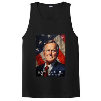 George Bush 41st President Of The United States Portrait PosiCharge Competitor Tank