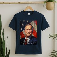 George Bush 41st President Of The United States Portrait T-Shirt