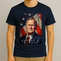 George Bush 41st President Of The United States Portrait T-Shirt