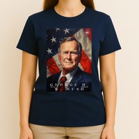 George Bush 41st President Of The United States Portrait T-Shirt