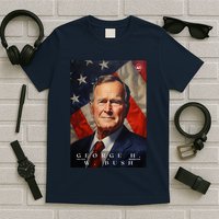 George Bush 41st President Of The United States Portrait T-Shirt