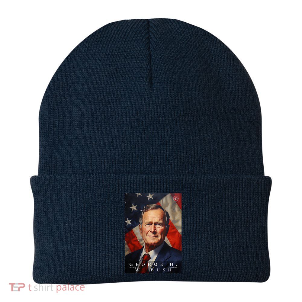 George Bush 41st President Of The United States Portrait Beanie