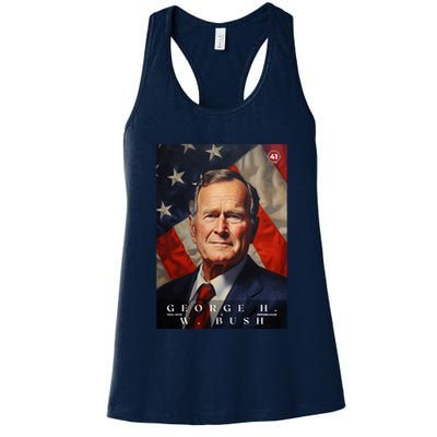 George Bush 41st President Of The United States Portrait Womens Tank Top