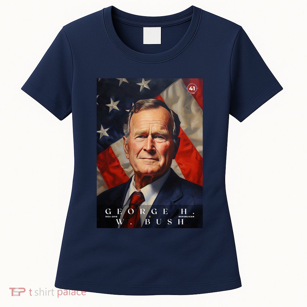 George Bush 41st President Of The United States Portrait Women's T-Shirt