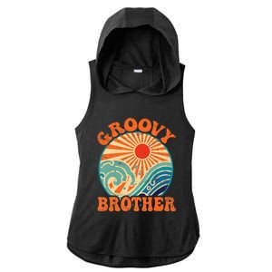 Groovy Brother 70s Aesthetic Nostalgia 1970's Retro Brother Ladies PosiCharge Tri-Blend Wicking Draft Hoodie Tank