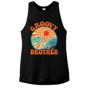 Groovy Brother 70s Aesthetic Nostalgia 1970's Retro Brother Ladies PosiCharge Tri-Blend Wicking Tank