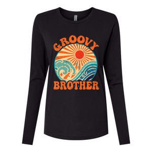 Groovy Brother 70s Aesthetic Nostalgia 1970's Retro Brother Womens Cotton Relaxed Long Sleeve T-Shirt