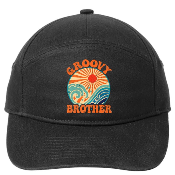 Groovy Brother 70s Aesthetic Nostalgia 1970's Retro Brother 7-Panel Snapback Hat