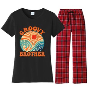 Groovy Brother 70s Aesthetic Nostalgia 1970's Retro Brother Women's Flannel Pajama Set