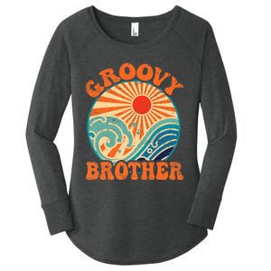 Groovy Brother 70s Aesthetic Nostalgia 1970's Retro Brother Women's Perfect Tri Tunic Long Sleeve Shirt