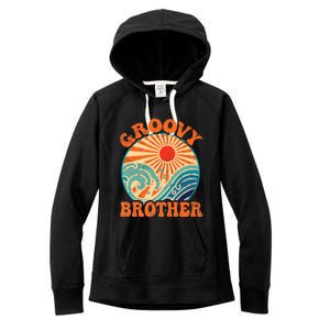 Groovy Brother 70s Aesthetic Nostalgia 1970's Retro Brother Women's Fleece Hoodie