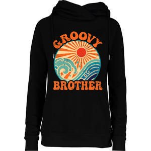 Groovy Brother 70s Aesthetic Nostalgia 1970's Retro Brother Womens Funnel Neck Pullover Hood