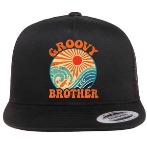 Groovy Brother 70s Aesthetic Nostalgia 1970's Retro Brother Flat Bill Trucker Hat