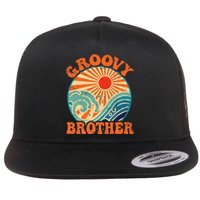 Groovy Brother 70s Aesthetic Nostalgia 1970's Retro Brother Flat Bill Trucker Hat