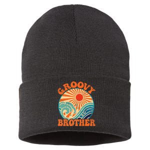 Groovy Brother 70s Aesthetic Nostalgia 1970's Retro Brother Sustainable Knit Beanie