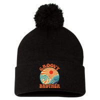 Groovy Brother 70s Aesthetic Nostalgia 1970's Retro Brother Pom Pom 12in Knit Beanie