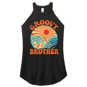 Groovy Brother 70s Aesthetic Nostalgia 1970's Retro Brother Women's Perfect Tri Rocker Tank