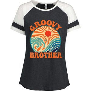 Groovy Brother 70s Aesthetic Nostalgia 1970's Retro Brother Enza Ladies Jersey Colorblock Tee