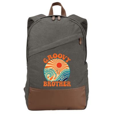 Groovy Brother 70s Aesthetic Nostalgia 1970's Retro Brother Cotton Canvas Backpack