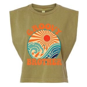 Groovy Brother 70s Aesthetic Nostalgia 1970's Retro Brother Garment-Dyed Women's Muscle Tee