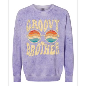 Groovy Brother 70s Aesthetic 1970's Retro Brother Hippie Colorblast Crewneck Sweatshirt