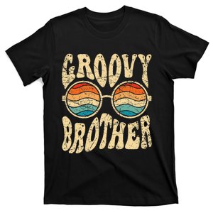 Groovy Brother 70s Aesthetic 1970's Retro Brother Hippie T-Shirt